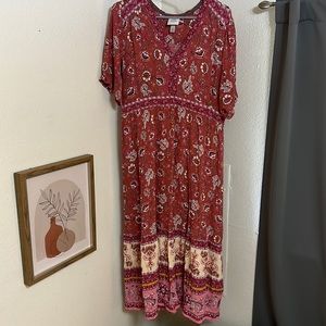 Pink Floral Knox Rose Midi Dress